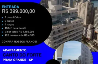 Tá lindo viu!! frente rua apê amplo 3 dorms alto padrão no forte! entrada e saldo direto com a construtora