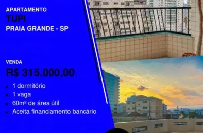 Vende rapidinho viu! apê 1 dorm grande na tupi - 200 mts do mar com elevador e lazer