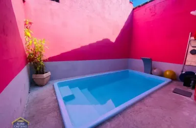Casa térrea geminada com piscina e churrasqueira a carvão! financia!