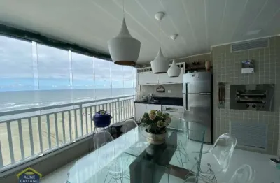 Apartamento frente mar alto padrão com 3 dorms 2 vagas! mobiliado!