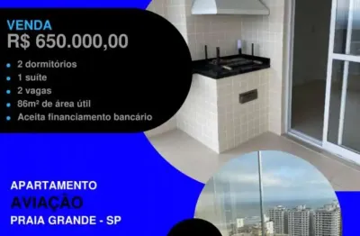2 dorms lindo na vila tupi - andar alto com 2 vagas demarcadas