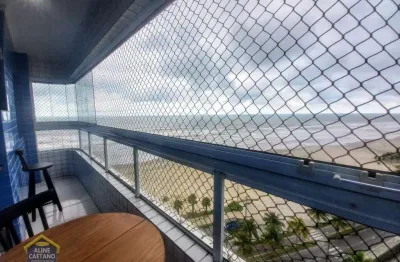 Apartamento 2 dorms mobiliado em prédio frente mar - churrasqueira a carvão!! financia!!