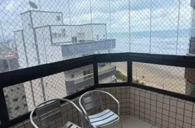 Apartamento com 2 dorms mobiliado em prédio frente mar - varanda com vista mar!
