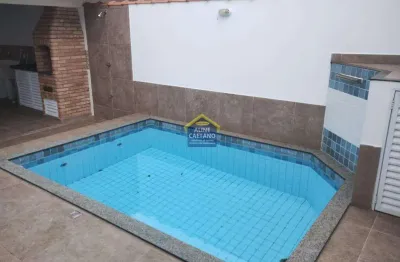 Linda casa térrea geminada com 2 dorms piscina e churrasqueira a carvão! financia!