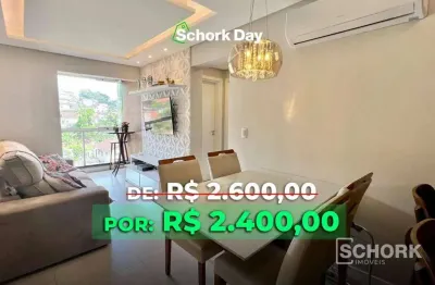 Apartamento com 2 dormitórios para alugar, 60 m² por r$ 2.785,02/mês - escola agrícola - blumenau/sc