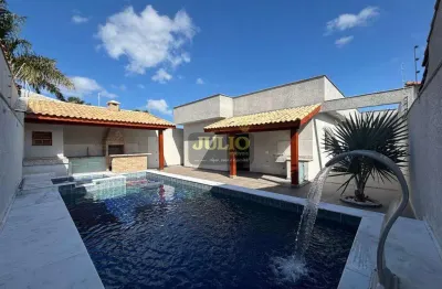 Casa nova à venda no bairro jamaica em itanhaém – 300m da praia, 3 dormitórios, piscina com jacuzzi