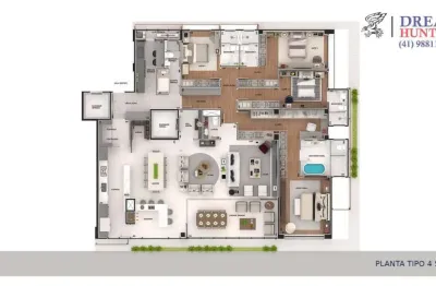 Apartamento com 4 quartos à venda na rua professor pedro viriato parigot de souza, 122, mossunguê, curitiba, 288 m2 por r$ 4.500.000
