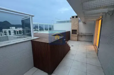 Cobertura com 2 quartos à venda na avenida salvador allende, 3200, barra da tijuca, rio de janeiro, 157 m2 por r$ 1.143.371