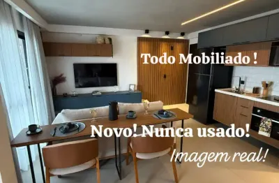 Lindo apartamento 1 dormitório mobiliado com vaga de garagem , tudo novo sem uso.