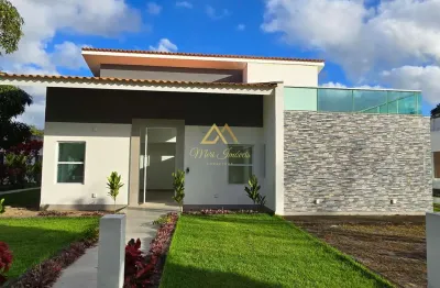 Vendo essa confortável e moderna casa, em condomínio de aldeia, com acessibilidade,  suíte no térreo, próximo a recife.