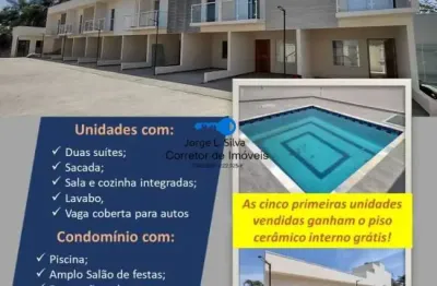 Sobrados de 2 dormitórios 2 suítes com sacada condomínio fechado polvilho !