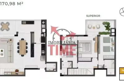 Cobertura duplex com 3 suítes à venda no zenit água verde no água verde