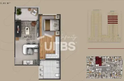 Flat com 1 quarto à venda na Avenida Olinda, Park Lozandes, Goiânia