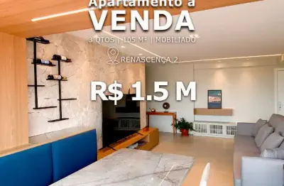 Lindo apto com 3 qtos 105 m² no renascença próximo a praça do foguete