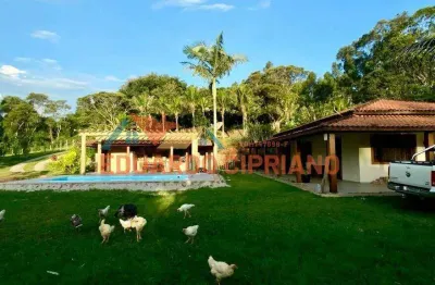 Chácara com 3 dormitórios à venda, 18400 m² por r$ 980.000,00 - espírito santo - paraibuna/sp