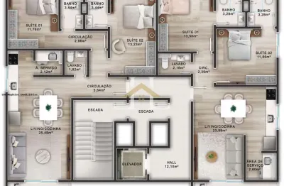 Apartamento para venda em balneário piçarras, centro, 2 dormitórios, sendo 2 suítes, 1 vaga