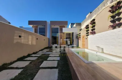 Casa linear de alto padrão de 3 quartos com pé direito duplo no recreio em rio das ostras!!