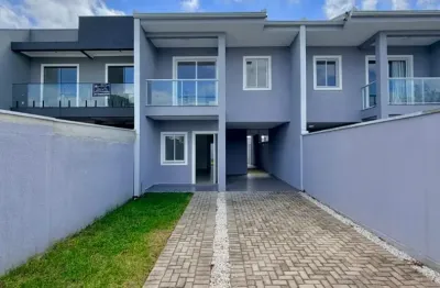 Sobrado novo com amplo quintal, 3 quartos , 5 vagas na cidade jardim, são josé dos pinhais-pr