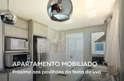 Apartamento com 2 dormitórios, 2 banheiros, 2 vagas de garagem, mobiliado, próximo aos pavilhões da festa da uva em Caxias do Sul RS