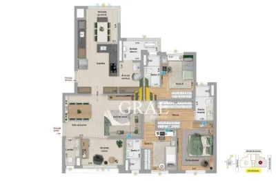 Apartamento com 3 dormitórios à venda, 134 m² por R$ 1.805.000,00 - Santa Maria - Santo André/SP