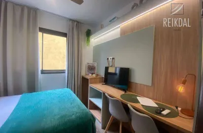 Studio mobiliado e equipado com 1 dormitório, 17 m² - venda por r$ 285.000 ou aluguel por r$ 2.456/mês - novo mundo - curitiba/pr