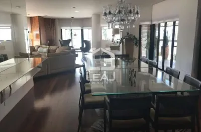 Apartamento para locação mobiliado no panamby, 430 m²,  com 4 suítes, 4 vagas, varanda com piscina