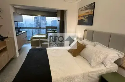 Aluguel de studio em condomínio no jardim das acácias, são paulo-sp: 1 quarto, 1 sala, 1 banheiro, 1 vaga, 32m².