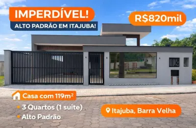 Casa para Venda em Barra Velha, Itajuba, 3 dormitórios, 1 suíte