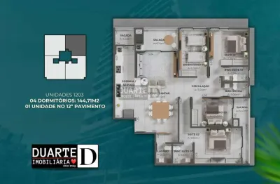 Porto de Capri - Planta 3 do 12° Pavimento no Porto de Capri, em Pedra Branca, Palhoça/SC