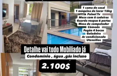 Apartamento 2 quartos todo mobiliado vom as taxas de água e gás incluso