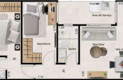 Apartamento com 2 dormitórios à venda, 50 m² - centro - santo andré/sp