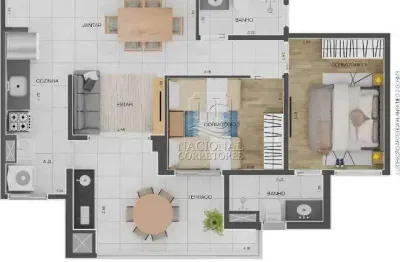 Apartamento à venda, 2 quartos, 1 suíte, 1 vaga, campestre - santo andré/sp