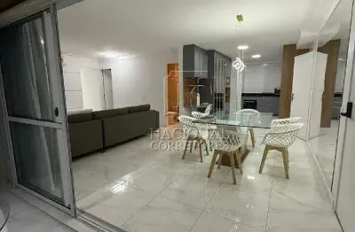 Sofisticado apartamento para locação no Condomínio Residencial Paris, Centro de Santo André, com terraço gourmet e mobiliado