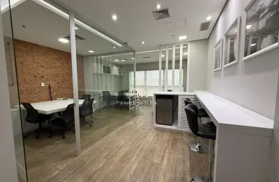 Sala comercial mobiliada para locação com 44m2 e 1 vaga de garagem no edifício N