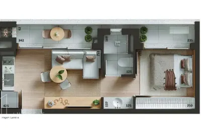 Apartamento com 1 quarto à venda no Batel, Curitiba 