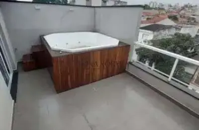 Cobertura para locação 3 dormitórios sendo 1 suite no bairro vila scarpelli, santo andre/sp