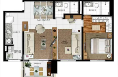 Rr7202 apartamento 68m² condomínio reserva do alto - barueri, sp - 1 suíte 1 vaga- oportunidade - ótima localização - próximo de alphaville