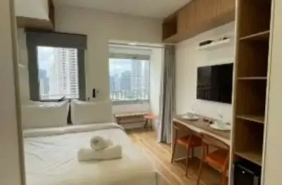 Condomínio be urban  no brooklin, studio residencial mobiliado de 20m² com 1 dormitório, sem vaga.