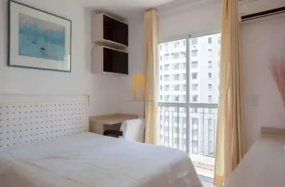 Condomínio edifício central park, na república, apartamento de 30m², 1 dormitório, sacada e todo mob