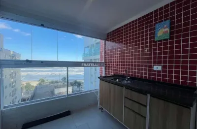 Apto Vista Mar 2 Dorms 67m² no Caiçara c/ Suíte e Sacada Gourmet!