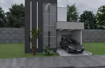 Casa em construção, com 136 m², localizada em condomínio com lazer completo. Condomínio Gran Paraíso