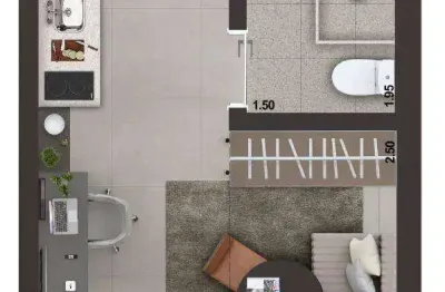 Studio com 1 dormitório à venda, 19 m² por r$ 350.000 - ipiranga - são paulo/sp