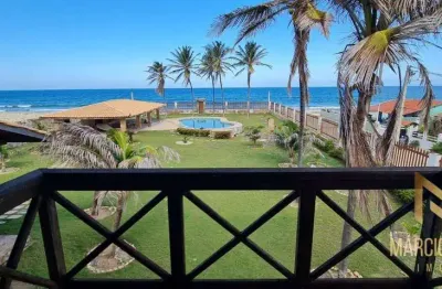 Casa pé na areia com 6 suítes à venda, 394 m² por r$ 3.000.000 - morro branco - beberibe/ce