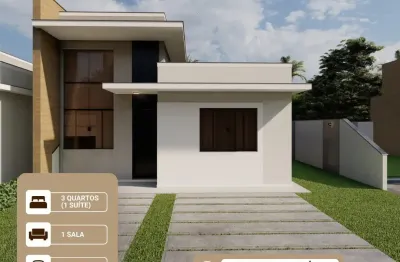 Casa Linear com pé direito duplo na rua duque de Caxias -  Chácaras Mariléia - Rio das Ostras