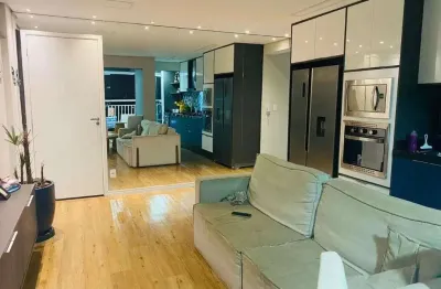 Apartamento 100% mobiliado, porteira dechada, apto com 56m², 2 dormitórios e 1 vaga de garagem  - j