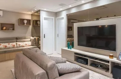 Lindo apartamento mobiliado para venda, com 66m², 1 suíte, sala estendida e  vagas de garagem!!!