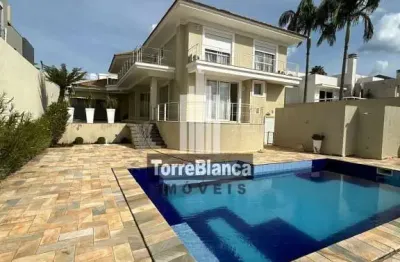 Sobrado de alto padrão à venda no condomínio villagio del tramonto com piscina e 4 vagas de garagem
