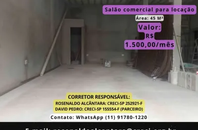 Salão Comercial para Locação em Santana de Parnaíba, Parque dos Monteiros II, 1 banheiro