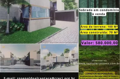 Sobrado em Condomínio para Venda em Santana de Parnaíba, Chácara do Solar II (Fazendinha), 2 dormitórios, 2 banheiros, 1 vaga