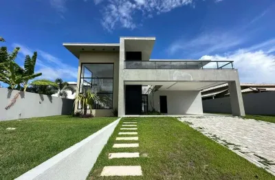 Casa em condomínio com 4 suítes localizado em barra do jacuipe, 800m terreno camaçari - ba